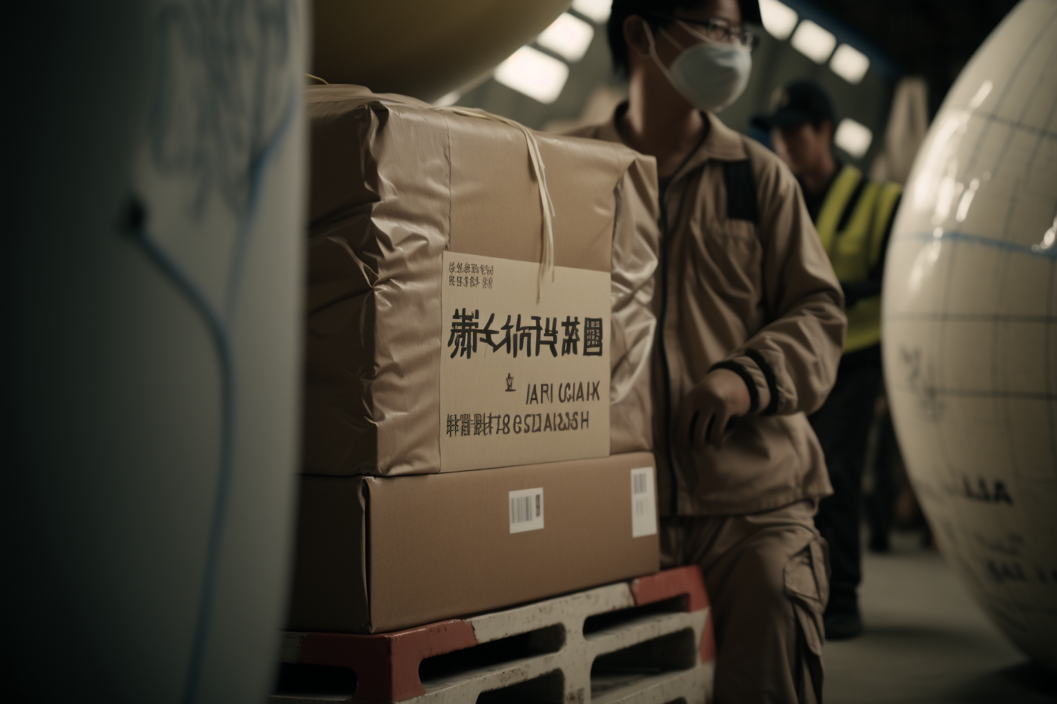 Cargo in a cardboard box